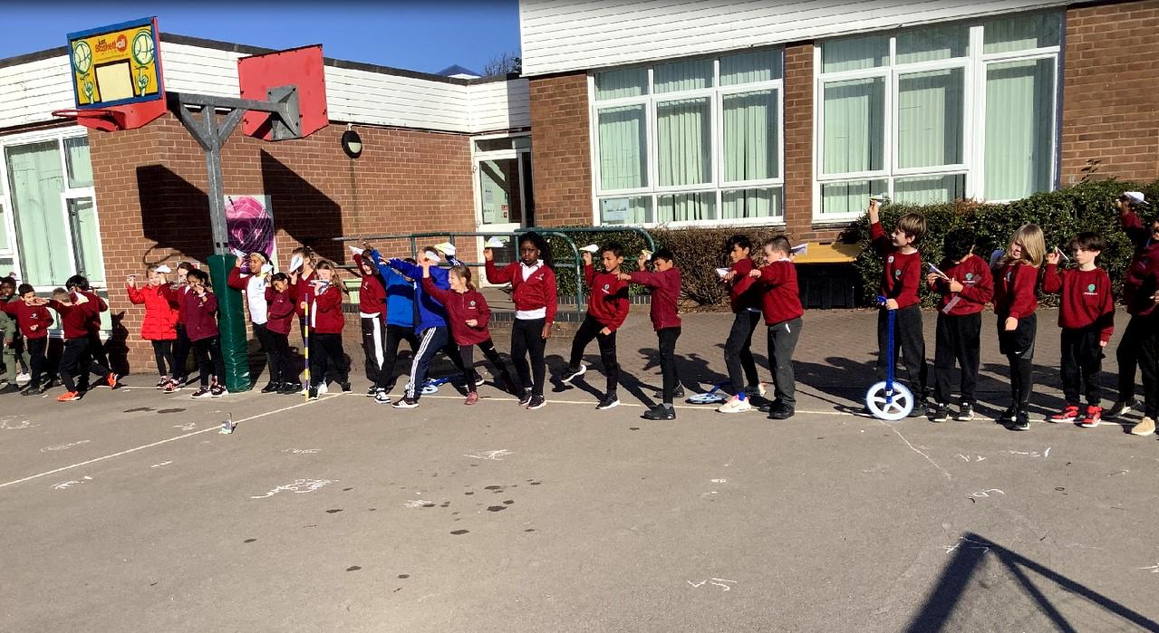 In Maths we made paper aeroplanes and measured their size and distance travelled.